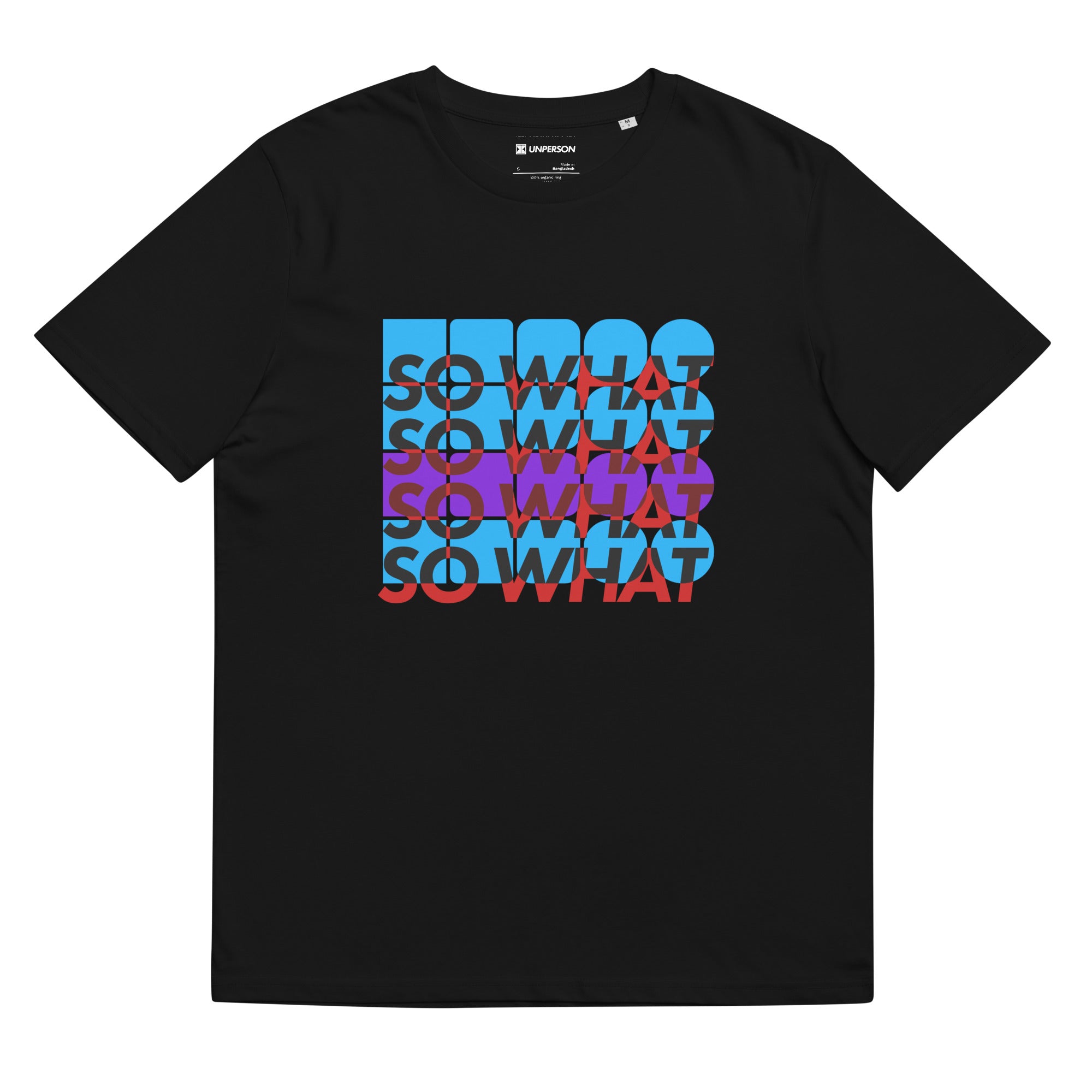 The Modal Form Tee in black, featuring a minimalist blue and purple graphic visualizing the AABA jazz structure.