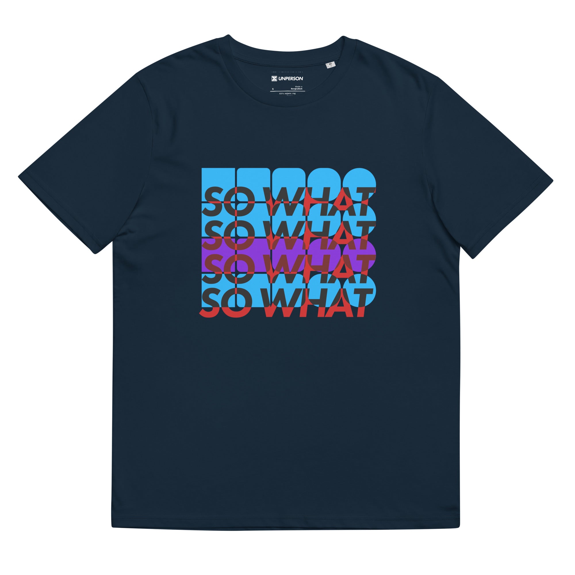 The Modal Form Tee in black, featuring a minimalist blue and purple graphic visualizing the AABA jazz structure.